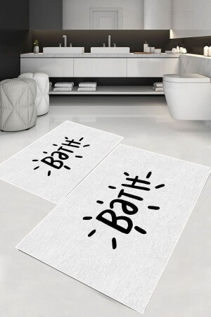 MNZ-Digital Printed Non-Slip Bath Washable 2-piece حمام الحمام السجادة المياه مقعد المرحاض مجموعة DC-8024 DC-371 - Decomia Home