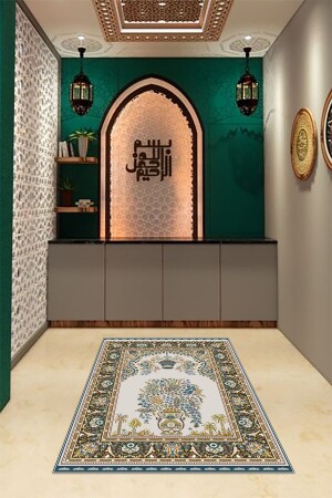 (MNZ-Digital Printed Non-Slip Washable (70x130) صلاة هدية صلاة مات- N-SECCADE-29-BLUE- - Kilimteks