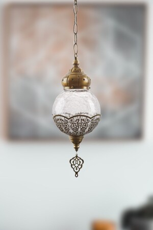 MNZ-Dilan عثماني الأصلي لون العصر الأبيض الزجاجي مصباح العلق غرفة المعيشة - المطبخ - غرفة النوم شعلة واحدة dilaneskkli - Fer Avize