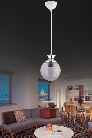 MNZ-Dilara Beyaza Chrome التفصيلية إضاءة الزجاج الكوكب 1021 - KUZEY AYDINLATMA