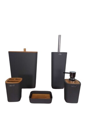 MNZ-Dimas Gray Acrylic 5 قطع مجموعة حمام -tr3528 8681922029397 - AROW