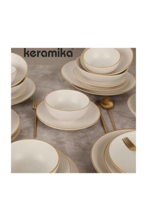 مجموعة MNZ-Dining 24 قطعة لـ 6 أشخاص ماتي أبيض dmt00024 - Keramika