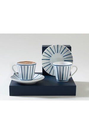 MNZ-Dinty Dint Porcelain Set من كوبين قهوة 80 مل Navy Blue 10037553 - English Home