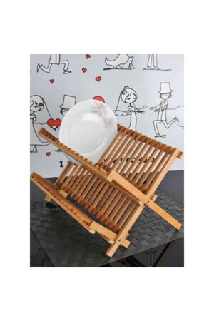 MNZ-Dish Rack Countertop Cup Holder Plate Organizer Bambum frstv-STCHF-73235-10823 - İndiriminVar