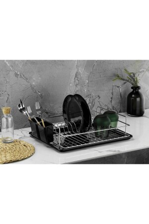 MNZ-Dish Rack Dish Basket طبقة واحدة من الصفحة الصفائح المعدنية الكروم - Sas Haus