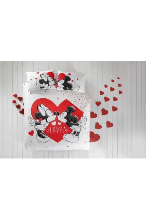 (MNZ-Disney Minnie & Mickey Heart) مرخصة مزدوجة للفراش - Taç
