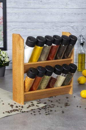 مجموعة من الـ MNZ-Dizayn Blossom 12-piece Spice Set، مجموعة من الـ Spice Set مع منصة خشبية TYC00602807946 - ETKA
