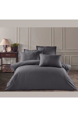 MNZ-Dk Tekstil Palermo Anthracite Cotton Satin 120 سلكي غطاء غطاء سجلات الملكة الحجم (200*220) TYC00336505560 - DK STORE