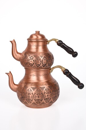 MNZ-Dmt غازيانتيب نجمة علبة الشاي ثقيلة ارتفاع: 26 سم أسفل 16 سم أعلى 12 سم قطر ديزي نموذج DMT-19089 - DMT COPPER HOME