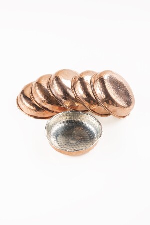 MNZ-Dmt Copper Gaziantep مضربة مسوّة طعام خفيفة Set Breakfast Nuts Jam Set من 6 (10 سم × 3 سم) DMT-19165 - DMT COPPER HOME