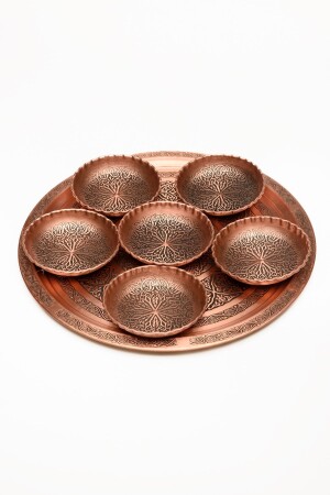 MNZ-Dmt Gaziantep Copper Snack Bowl Set Nuts مجموعة من 6 (10CM X 3CM) ((32 TRAY) DMT-19166 - DMT COPPER HOME