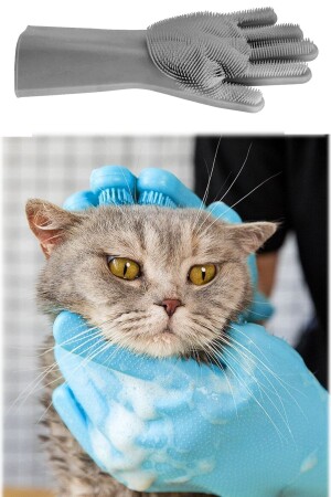 MNZ-Dog & Cat غسيل قفاز الحمام تدليك فعالة إزالة الفئران الحيوانات الأليفة قفاز السيليكون الحيوانات الأليفة - Utelips