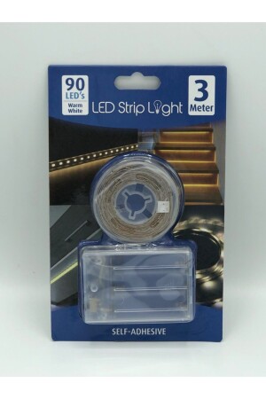 MNZ-Dogusdeco حار أبيض 3 متر بطارية تعمل نظام إضاءة الشريط LED داخل خزانة رف المطبخ المكتب SERLED3 - Doğuş