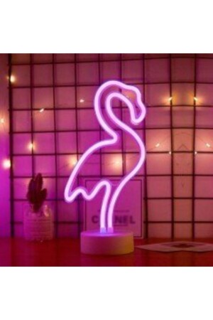 MNZ-Dogusdeco Flamingo Neon Led مضيئة طاولة ليلية مصباح زينة مصباح Neon Led NEFLAM - Doğuş