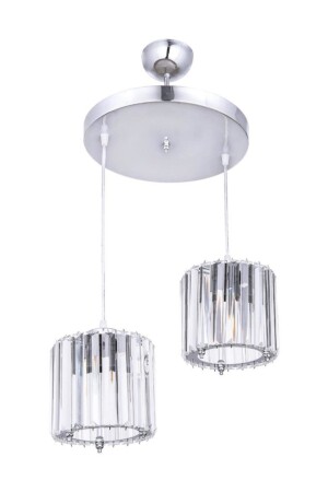 MNZ-Dolunay 2-piece Crystal Stone Pendant Lamp شمعة 120504000469 - İstanbul Avize