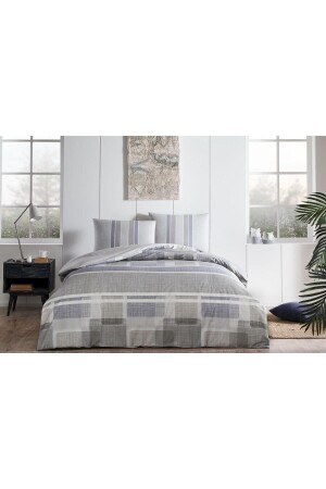 مجموعة غطاء غطاء من نوع MNZ-Domino Blue Double Duvet Set 8682475103688 - Taç
