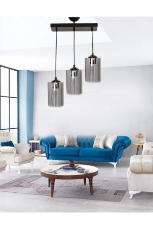 MNZ-Dora زجاج المدخن فاخر 3 صف مطبخ شمعة، غرفة المعيشة شمعة، طاولة تناول الطعام شمعة S33503SR - Etsylight