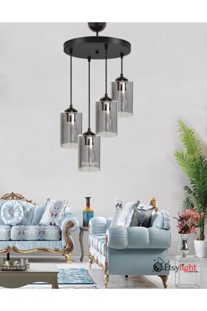 MNZ-Dora Black Lux 4 مدخل غرفة المعيشة زجاجي شمعة S33504 - Etsylight