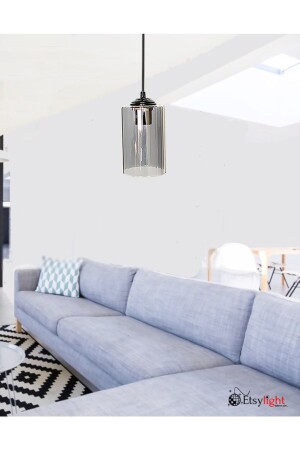 MNZ-Dora Black One Pendant Glass Chandelier 33501DB - Etsylight