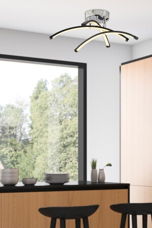 MNZ-Dosse 3-piece Black 28 وات سقف مع 3 ألوان LEDs مطبخ جديد حمام أدى غرفة المعيشة مصباح معلق شمعة 3845-03-BL - Apliqa