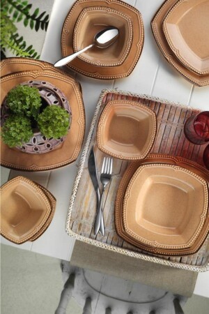 MNZ-Dot Line 24 قطعة عشاء مجموعة 6 أشخاص Yavruağzı DOT24Y2730P04 - PEARL