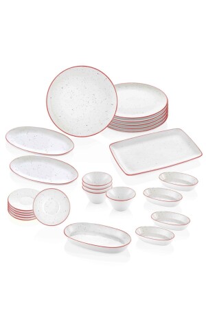 MNZ-Dots 24 Piece Breakfast Set - حمراء DOTS069 - The Mia