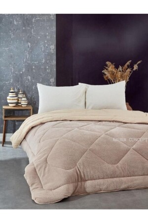 MNZ-Double Beige Color Cotton Silicone Quilt 195*215 WYRGN - Adelya