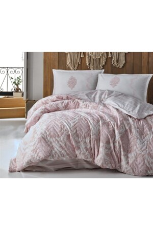 MNZ-Double Cotton Ranforce أربع فصول مجموعة Fiorita V1 وردي P1424S7110 - Clasy