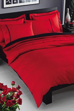 MNZ-Double Deluxe Satin Duvet Cover Set Prestige Red SCL556193 - Taç