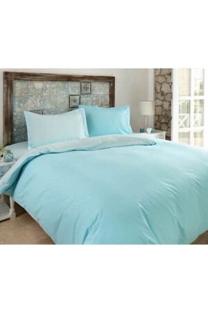 MNZ-Double Duvet Cover مضاعفة الجانب 200x220 100% كتن القطن تفاصيل اللون مخلوطة تركويز نيوبلو014533262 TYC00 - Sheri Home