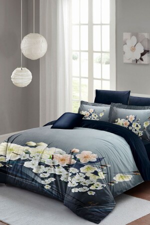 MNZ-Double Duvet Cover Set أوركيدات الزهور 3d القطن ساتن واحد بيت1986A - Monohome