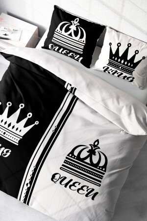 مجموعة غطاء مادة MNZ-Double Duvet Set خيط القطن الصاتين 3D تصميم خاص الملك الملكة (بدون الأوراق) PERLASERA26288 - PerlaSera