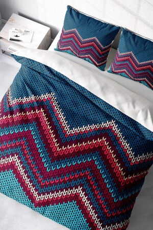 مجموعة غطاء مادة MNZ-Double Duvet Set خياطة القطن الصاتين 3D تصميم خاص خياطة (بدون أوراق) PERLASERA28329 - PerlaSera