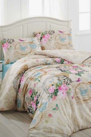 MNZ-Double Easy-Iron Duvet Cover Set الملاك بيج Ep-006404 - Enlora Home
