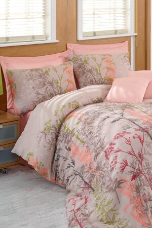 MNZ-Double Easy-Iron Duvet Cover Set Urla Beige Ep-005548 - Eponj Home