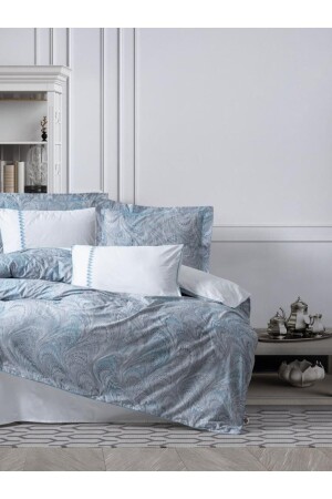 MNZ-Double Elite Satin Duvet Cover Set Stilla Blue 8680108062371 - Cotton Box