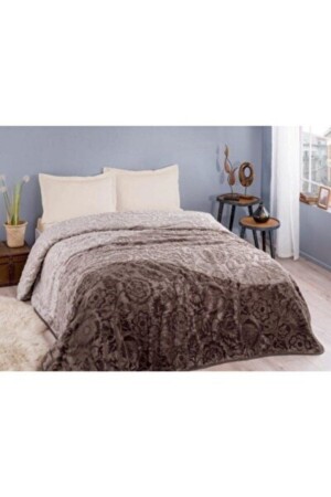 MNZ-Double Embos الفضة غطاء بني فضي بني - Özdilek