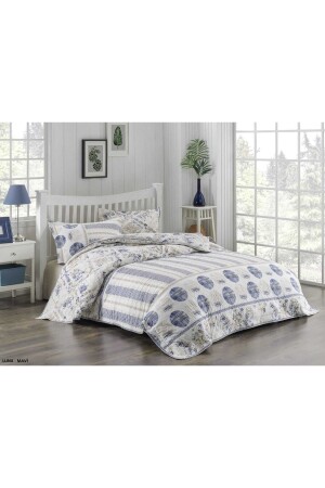 MNZ-Double Four Season قماش غطاء غطاء القماش المعدل لونا أزرق TAÇNEVRESİM - Kristal By Taç