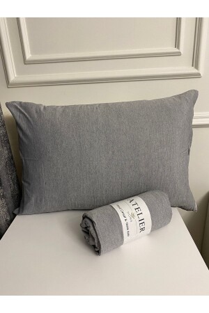 ورقة ملموسة من MNZ-Double Gray Ranforce - Atelier Home