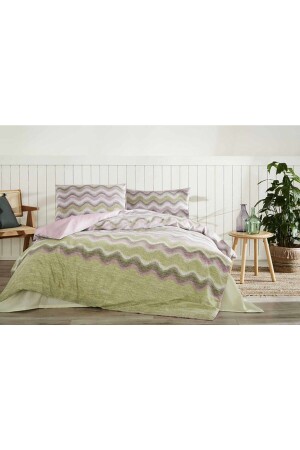MNZ-DOUBLE GREEN UNDULATIS DUVET COVER SET 8697353593147 - Özdilek