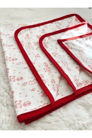 MNZ-Double Layer حمراء طفل سديل غطاء حديث الولادة حمراء القطن المشمش القطن 80x80 سم CB117 - Cloudy