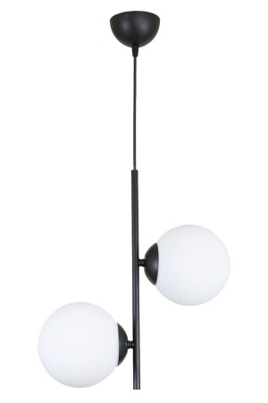MNZ-Double Modern Globe Glass Black Chandelier LMBDR35861 - Lambadar