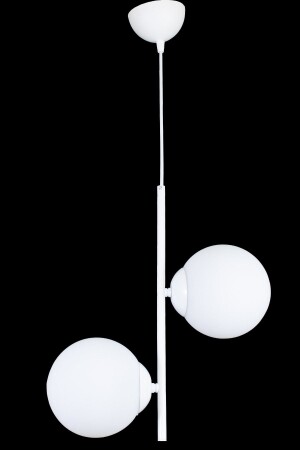 MNZ-Double Modern White Globe Glass شعلة بيضاء LMBDR35861 - Lambadar