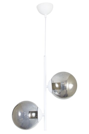 MNZ-Double Modern White Smoked Glass Candle LMBDR35863 - Lambadar