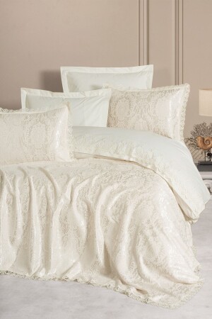 MNZ-Double Pique Duvet Cover Set سلفا كريم 3026p - Cotton Box