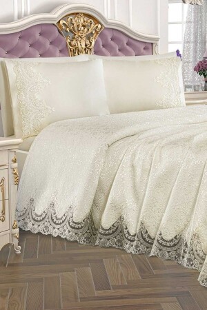 MNZ-Double Princess Pique Set 6 قطع كريم PKE-25885 - Dekoreko