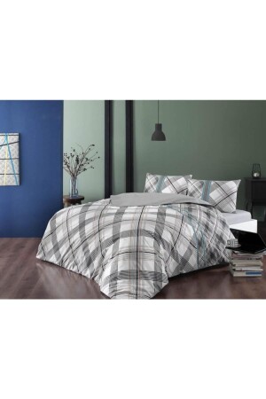 MNZ-Double Ranforce Duvet Cover Set فلويد جراي 8682475040594 - Taç