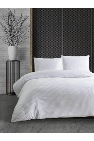 MNZ-Double Satin Duvet Cover Set مشاطرة المنزل الفندق المجموعة الصندوقية 200x220 SATIN - Ender Home