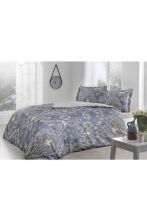 MNZ-Double Satin Duvet Cover Set كندال أزرق 8682475070942 - Taç