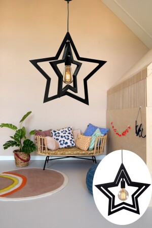 MNZ-Double Star Chandelier وظيفة مزدوجة غرفة الأطفال المراهقين شمعة واحدة شمعة معلق مصباح ديكوراتية حديثة - Utku Tasarim